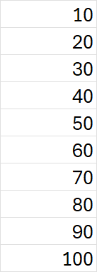 VBA For Loop Example 1 — counter loop fills cells A1:A10 with sequential values 10, 20, ... 100
